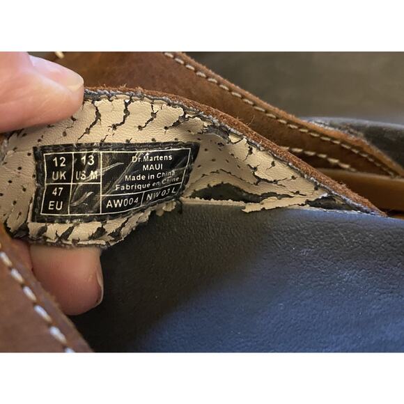 Dr Martens Brown Leather Flip Sandals Mens Shoes 13 - Picture 8 of 9